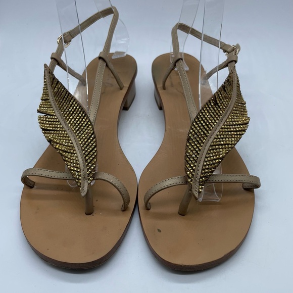Lola Cruz Rhinestone Feather Sandal - Picture 2 of 10